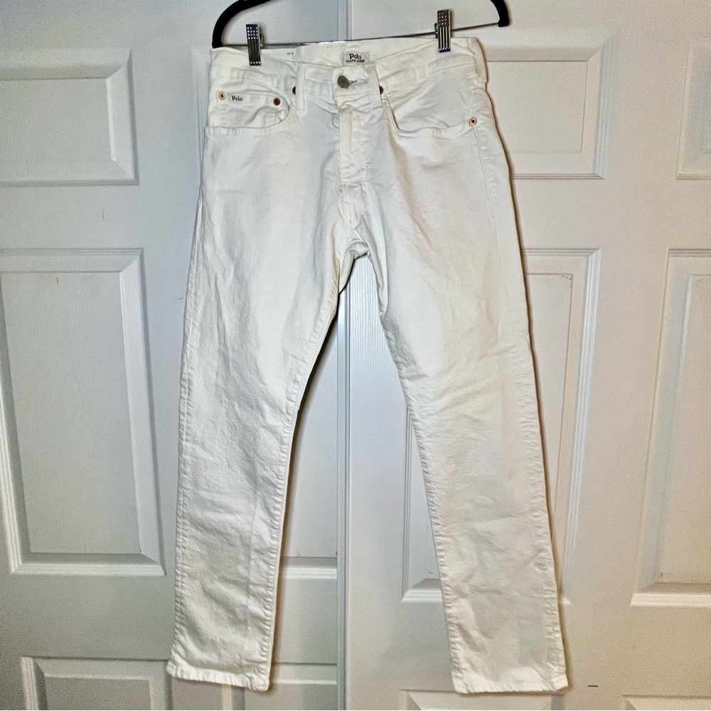 Polo Ralph Lauren Varick Slim Straight Jeans Men’s 30x30 White Stretch Denim